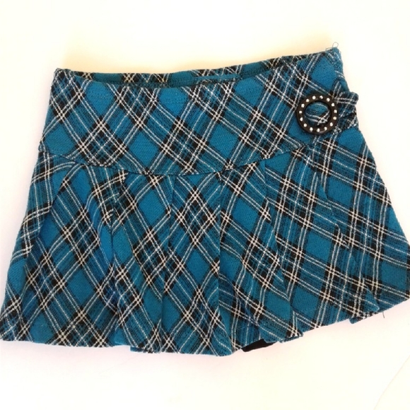 Lot of 2 Girl's Skirts Pink & Blue Check Pleated 6 - Picture 2 of 8